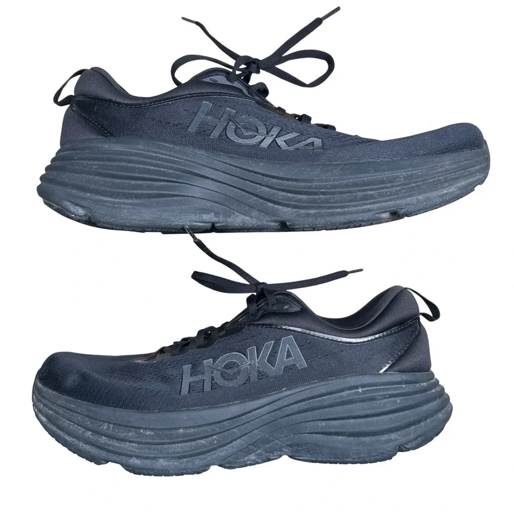 Hoka Bondi 8 Sneakers Mens 13D Black Running Shoes 1123202 BBLC Max Cushion